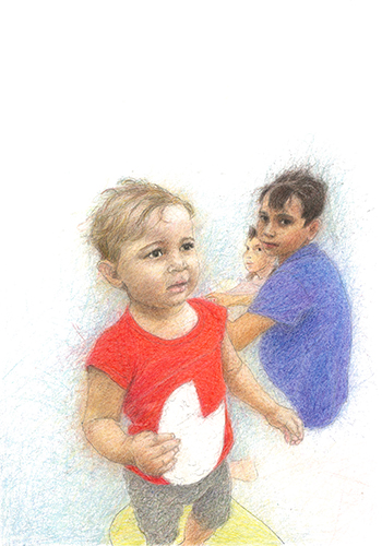 Toddler Holding Bread