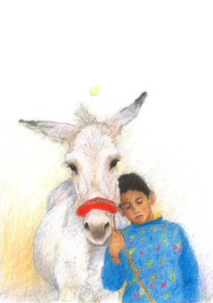 Boy Leading a Donkey