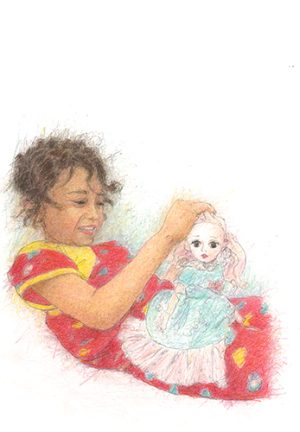 Girl Playing with her Doll